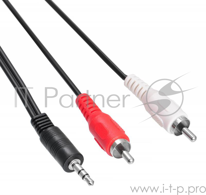 Кабель соединительный аудио Buro Jack 3.5 (m)/2хRCA (m) 5м. черный (BAAC010-5)