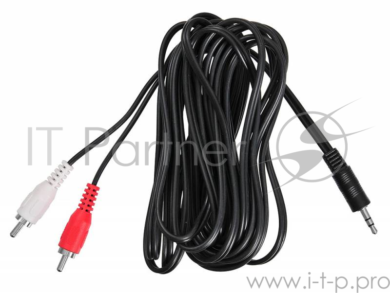 Кабель соединительный аудио Buro Jack 3.5 (m)/2хRCA (m) 5м. черный (BAAC010-5)