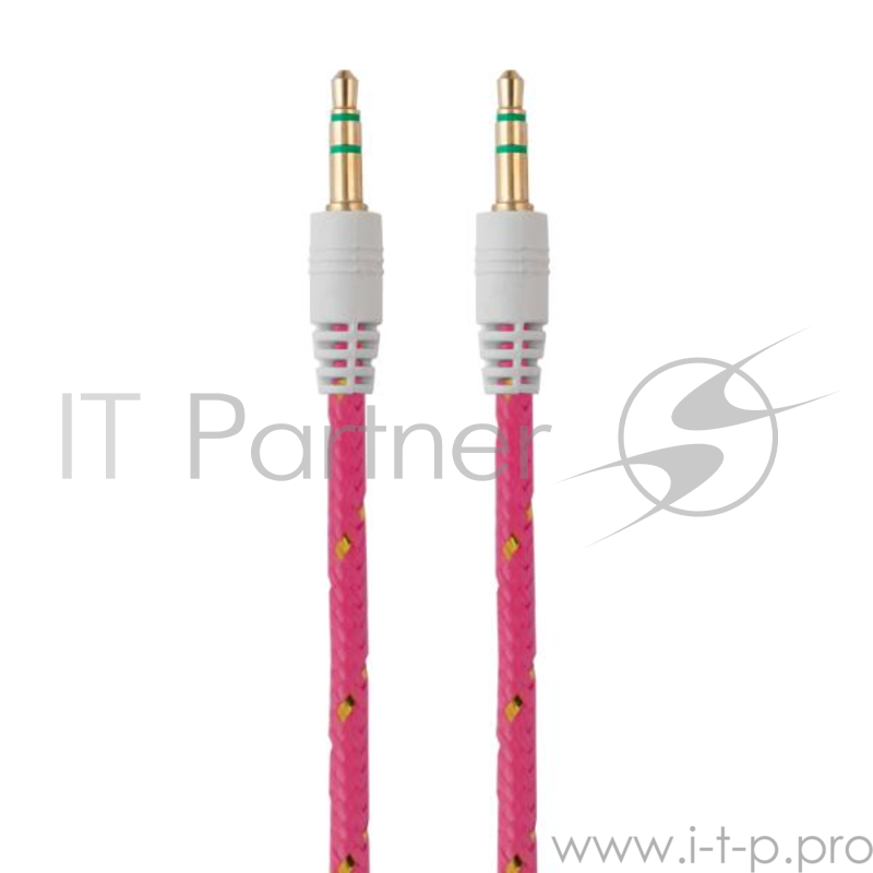 Кабель Belsis Jack 3.5 mm - Jack 3.5 mm, вилка - вилка, стерео, 0,75 м, нейлоновый оплетке, фиолетовый BL1110