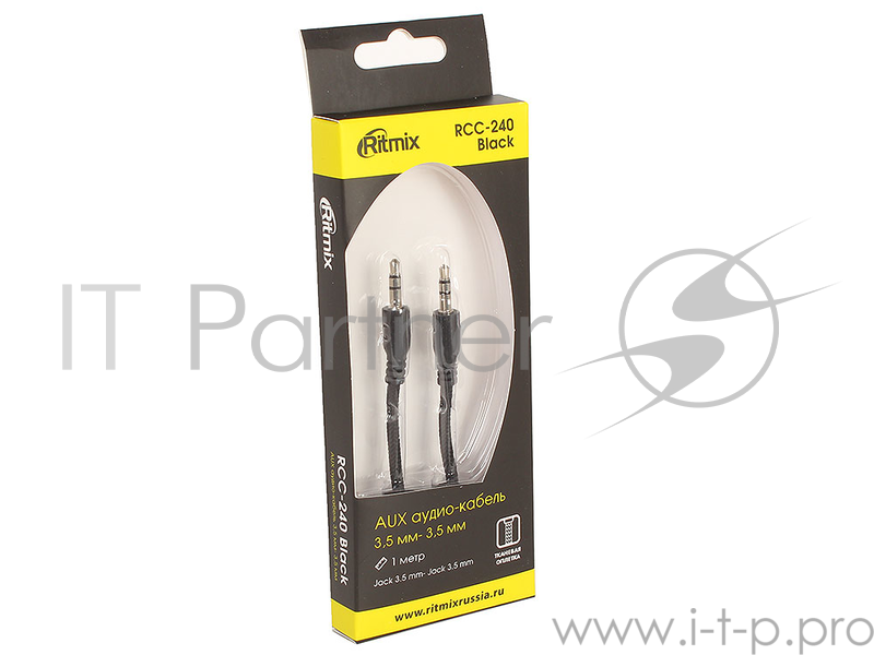 Аудио-кабель aux 3.5 мм- 3.5 мм, тканевая оплетка, 1м.