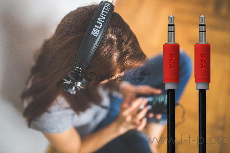 Greenconnect Кабель аудио 1.5m jack 3,5mm/jack 3,5mm черный, красные коннекторы, 28 AWG, M/M, GCR-AVC015-1.5m, экран, стерео Greenconnect Кабель аудио 1.5m jack 3,5mm/jack 3,5mm черный, красные коннекторы, 28 AWG, M/M, GCR-AVC015-1.5m, экран, стерео