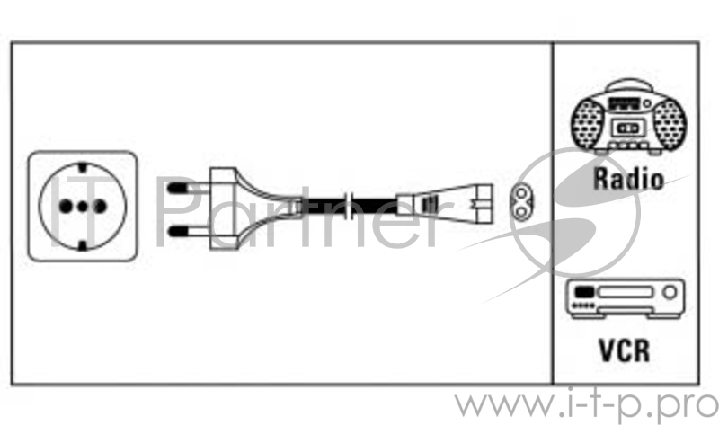Кабель питания Hama 2-pin/евровилка 1.5м (00044225)