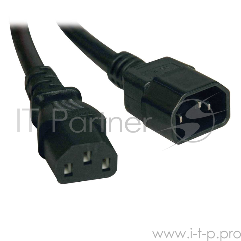 Кабель Tripp Lite AC Power Extension Cable, C13 to C14, 100-250V, 10A, 18Awg, SJT - 10 ft.