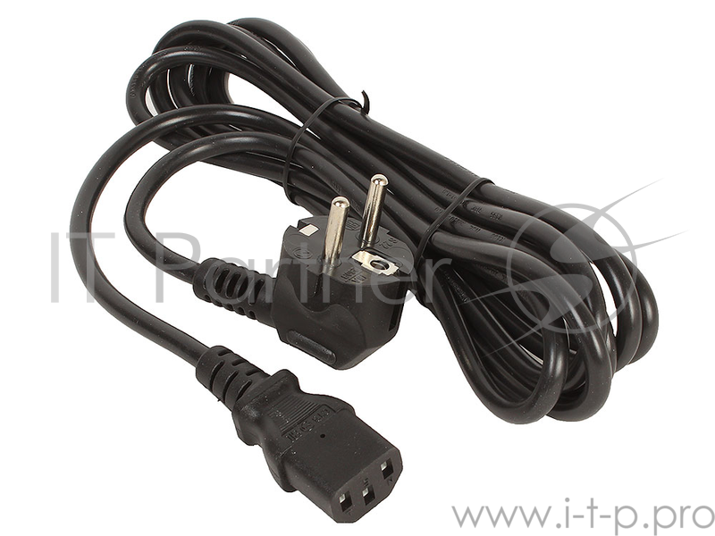 Кабель питания Power Cube RPC-186-1-3M, 3м, Schuko- C13, 16А, черный, с заземлением, Россия