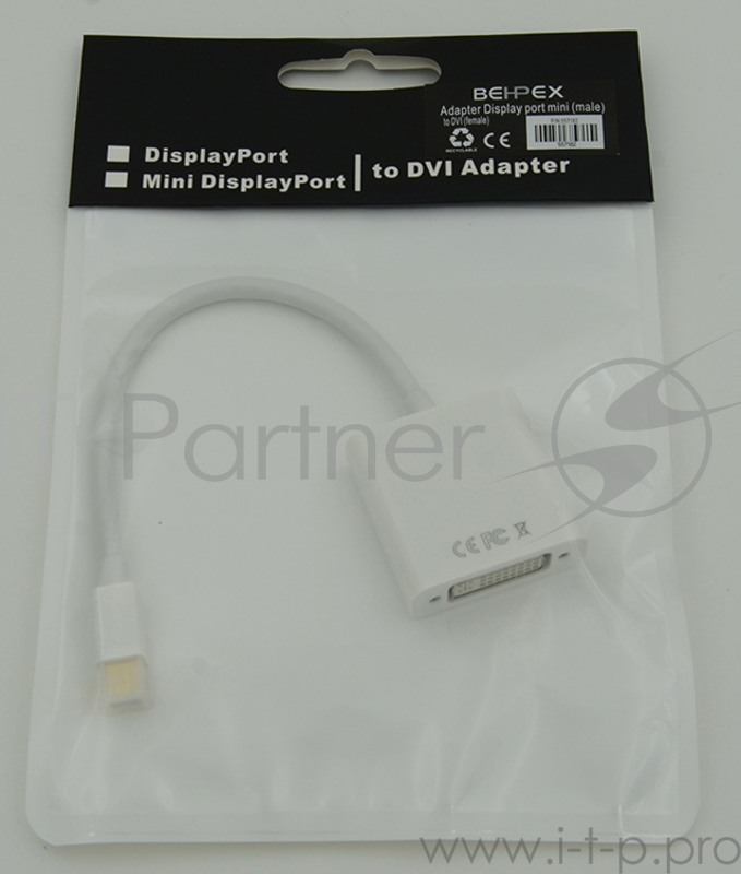 Переходник Display port mini (male) to DVI (female)