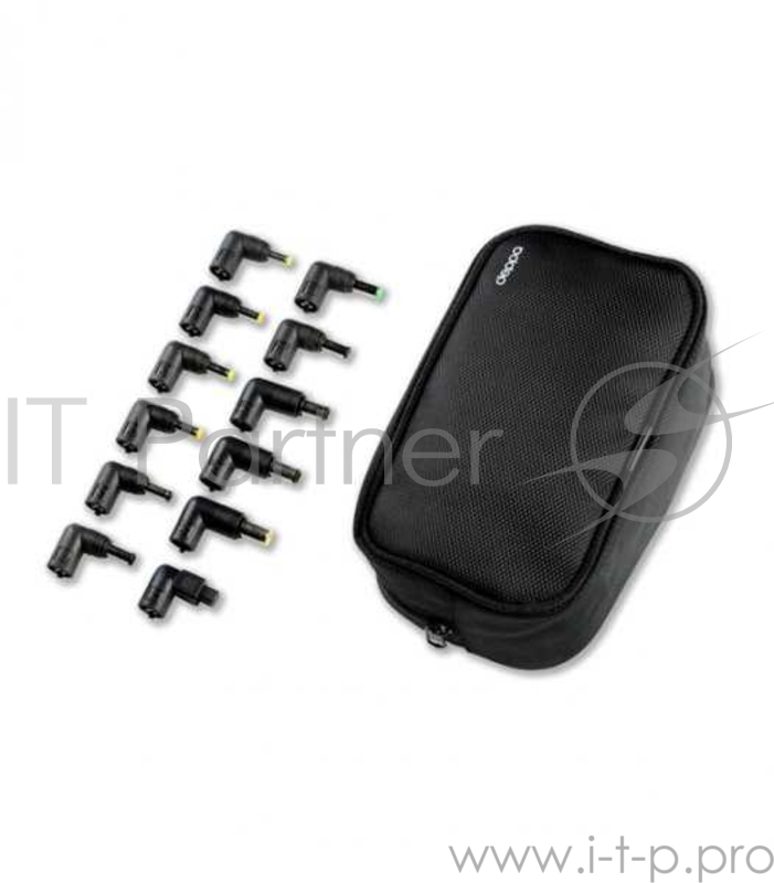 Сетевой адаптер питания Deppa Slim для ноутбуков, универсальный, 12 коннектеров, 90 Вт, порт USB, 1A, (21103)