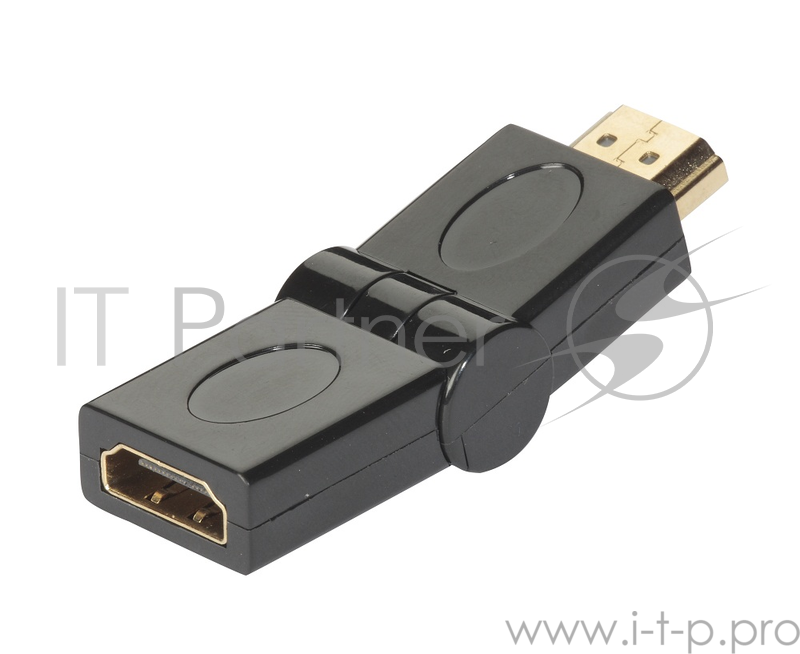 Переходник HDMI (M) в HDMI (F) Exegate, v 1.4b, поворотн. на 180 гр, позолоченные конт., экран.