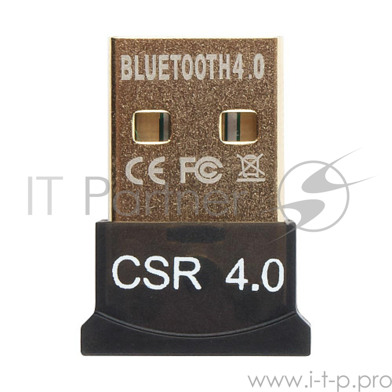 Адаптер Bluetooth Gembird, BTD-MINI5, ультратонкий корпус, v.4.0, 50 метров, до 24 Мбит/сек, USB