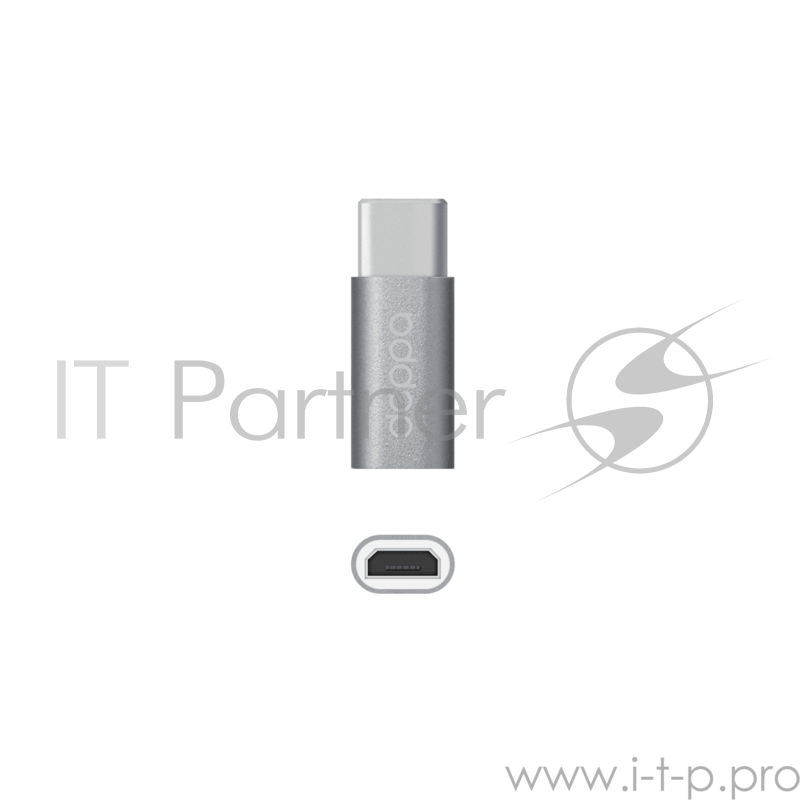 Адаптер Deppa Type-C - micro USB, алюминий, графит, Deppa