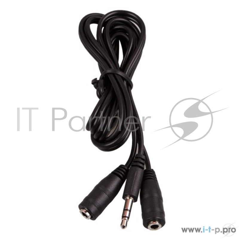 Аудио разветвитель Ritmix RAS-100 Black (3.5 мм => 2 * 3.5 мм), 1м.