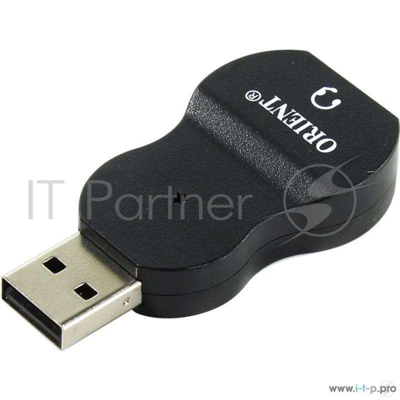 Адаптер ORIENT AU-03, USB to Audio, jack 3.5 mm (4-pole) для подключения телефонной гарнитуры к порту USB, черный (30418)