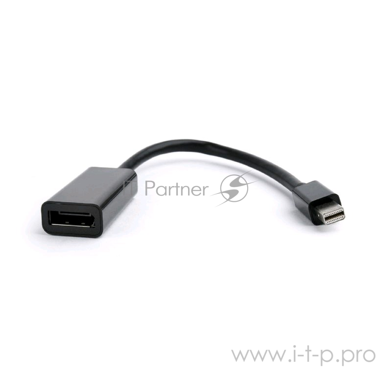 Переходник miniDisplayPort - DisplayPort, Cablexpert A-mDPM-DPF-001, 20M/20F, длина 16см, черный, пакет