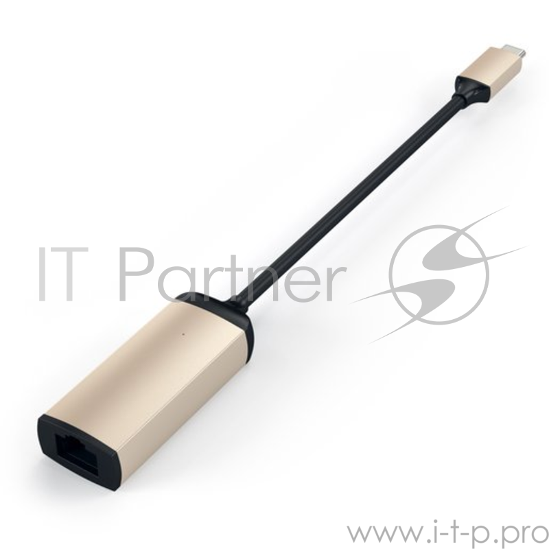 Адаптер Satechi Type-C to Gigabit Ethernet. Поддержка 10/100/1000Mbps Ethernet. Цвет золотистый.