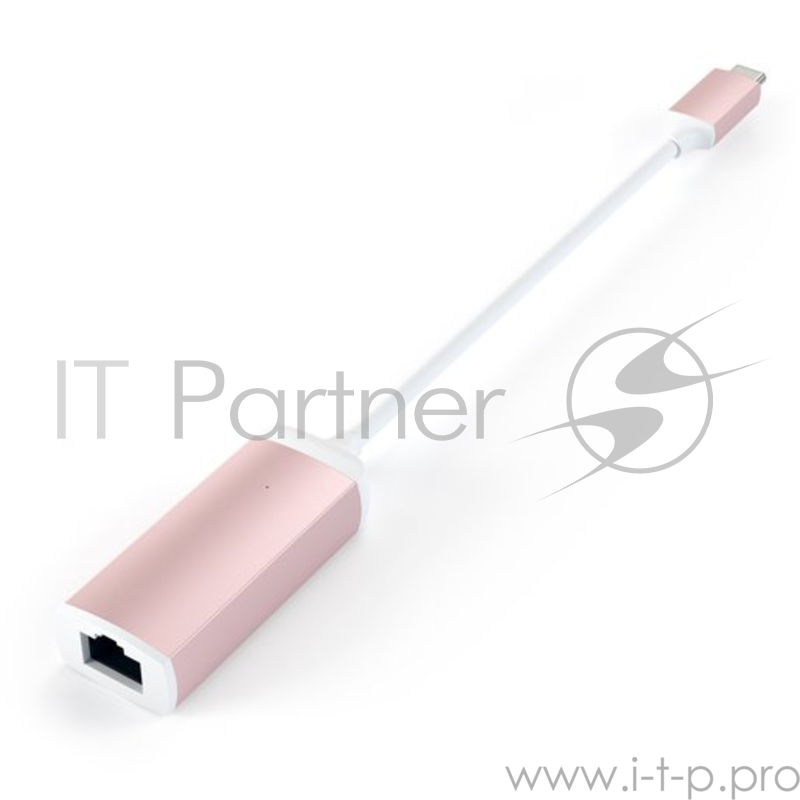 Адаптер Satechi Type-C to Gigabit Ethernet. Поддержка 10/100/1000Mbps Ethernet. Цвет розовое золото.