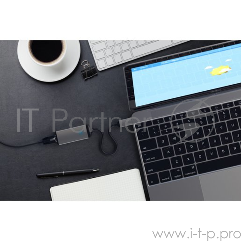 Адаптер Satechi Type-C to Gigabit Ethernet. Поддержка 10/100/1000Mbps Ethernet. Цвет серый космос.