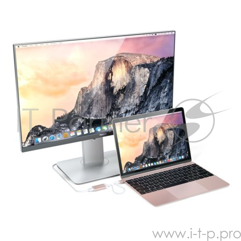 Адаптер Satechi Type-C to HDMI 4K 60HZ. Поддержка 4K/60Hz. Материал корпуса алюминий. Цвет розовое золото.