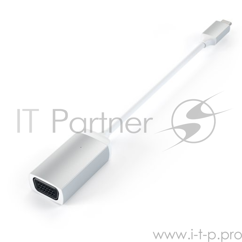 Адаптер Satechi Type-C to VGA 1080p/60Hz. Поддержка разрешения 1080p/60Hz. Цвет серебряный.