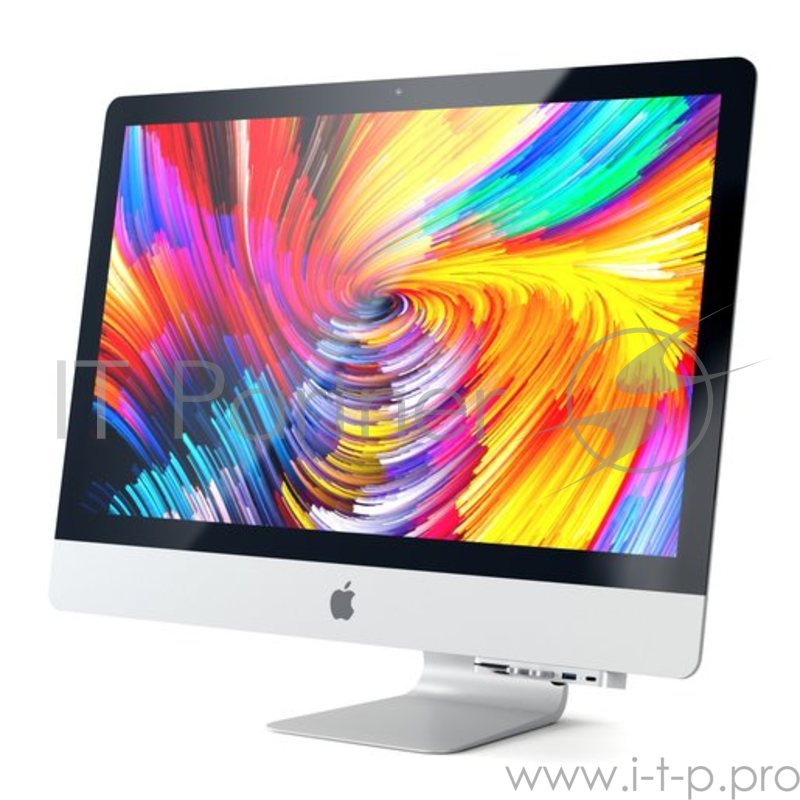 USB-концентратор Satechi Aluminum Type-C Clamp Hub Pro для 2017 iMac и iMac Pro. Интерфейс USB-C. 3 разъема USB 3.0, 1 разъем USB-C, слоты для карты памяти SD, Micro SD. Цвет серебряный.