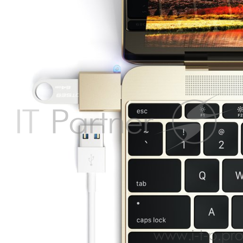 USB адаптер Satechi Type-C USB Adapter USB-C to USB 3.0. Цвет золотой.