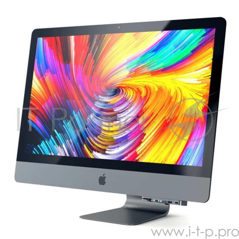 USB-концентратор Satechi Aluminum Type-C Clamp Hub Pro для 2017 iMac и iMac Pro. Интерфейс USB-C. 3 разъема USB 3.0, 1 разъем USB-C, слоты для карты памяти SD, Micro SD. Цвет серый космос.