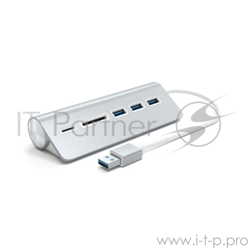 USB-хаб и кардридер Satechi Aluminum USB 3.0 Hub & Card Reader. Интерфейс USB. 3 порта USB 3.0 , слоты для карты памяти SD и microSD. Цвет серебряный.