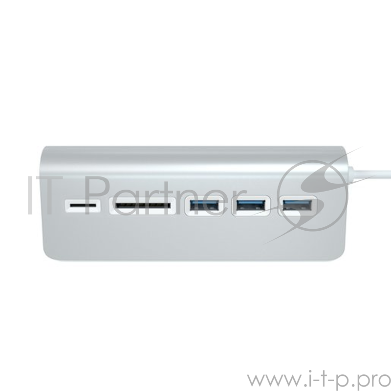 USB-хаб и кардридер Satechi Aluminum USB 3.0 Hub & Card Reader. Интерфейс USB. 3 порта USB 3.0 , слоты для карты памяти SD и microSD. Цвет серебряный.