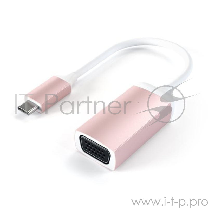Адаптер Satechi Type-C to VGA 1080p/60Hz. Поддержка разрешения 1080p/60Hz. Цвет розовое золото.