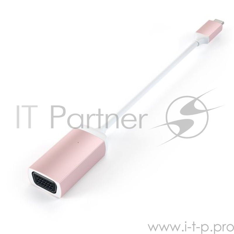 Адаптер Satechi Type-C to VGA 1080p/60Hz. Поддержка разрешения 1080p/60Hz. Цвет розовое золото.