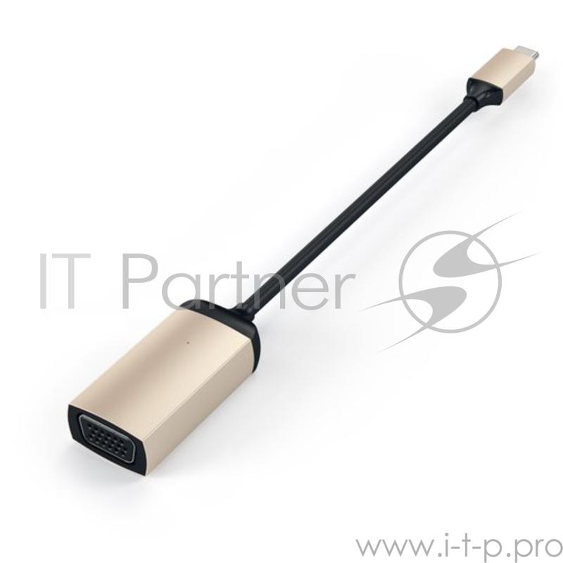 Адаптер Satechi Type-C to VGA 1080p/60Hz. Поддержка разрешения 1080p/60Hz. Цвет золотой.