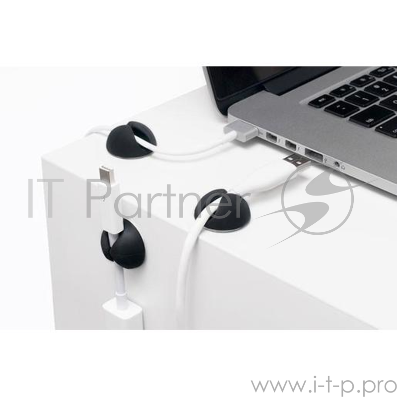 Комплект Bluelounge CableDrop Mini из 9 резиновых держателей для проводов, держатели крепятся к поверхности при помощи липучек. Цвет: черный