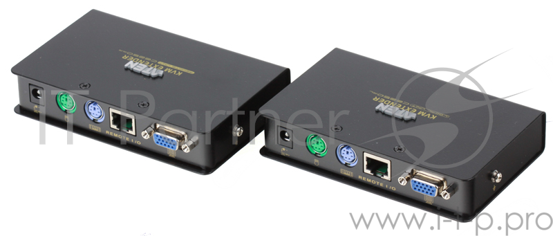 Удлинитель, SVGA+KBD+MOUSE PS2 ATEN, 150 метр., HD-DB15+2x6MINIDIN, Female, с KVM-шнуром, Б.П. 220> 5V (CE250A-A7-G)