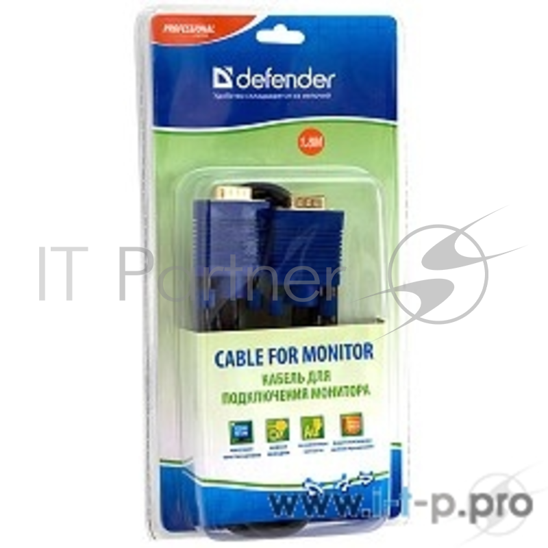 Кабель Кабель для монитора DEFENDER SVGA HDDB15M M/M 1.8м BL BB340M-06 (87410)