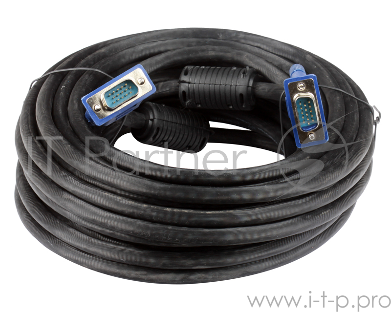 Кабель VCOM VVG6448-10M(C) Кабель монитор-(S)VGA card (15M-15M) 10м 2 фильтра