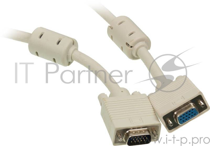 Кабель-удлинитель SVGA Ningbo CAB015S-5m VGA HD15 (m)/VGA HD15 (f) 5м феррит.кольца