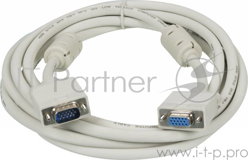 Кабель-удлинитель SVGA Ningbo VGA HD15 (m)/VGA HD15 (f) 3м феррит.кольца