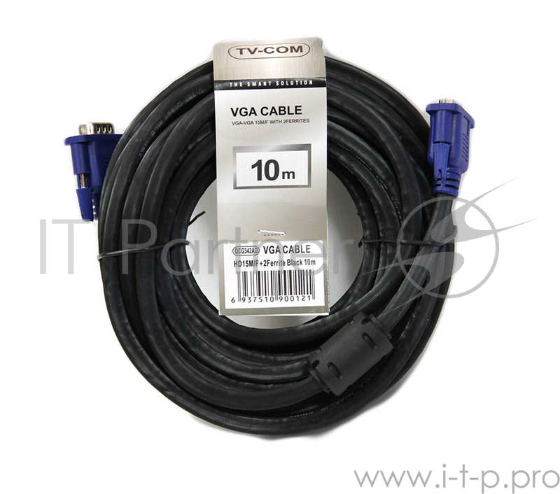 Кабель удлинительный SVGA (15m/15f) 10m 2 фильтра TV-COM <QCG342AD-10M/QCG122H-10M>