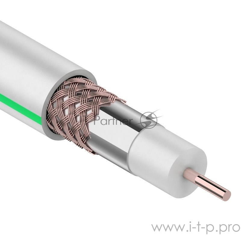 Кабель коаксиальный REXANT (01-2431) SAT 703B CU/CU 75 Ом, 100м, белый 75 Ом,оплетка CU медь, экран AL фольга, жила CU медь, бухта 100м, белый