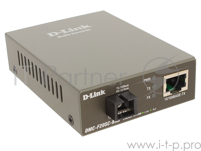 Сетевое оборудование D-Link DMC-F20SC-BXD/A1A WDM медиаконвертер с 1 портом 10/100Base-TX и 1 портом 100Base-FX с разъемом SC (ТХ: 1550 нм RX: 1310 нм ) для одномодового оптического кабеля (до 20 км)