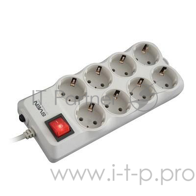 Сетевые фильтры SVEN Фильтр Optima Pro 3.1 м, 8 евророзеток, серый