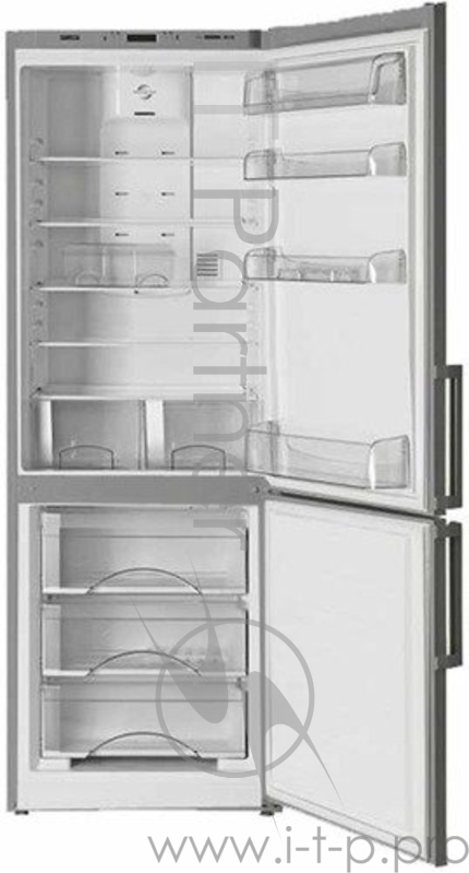 Холодильник Atlant 4524-080-ND(серебристый, 367л (271-96), 1 комп-р, класс А, электронное управление, No Frost)