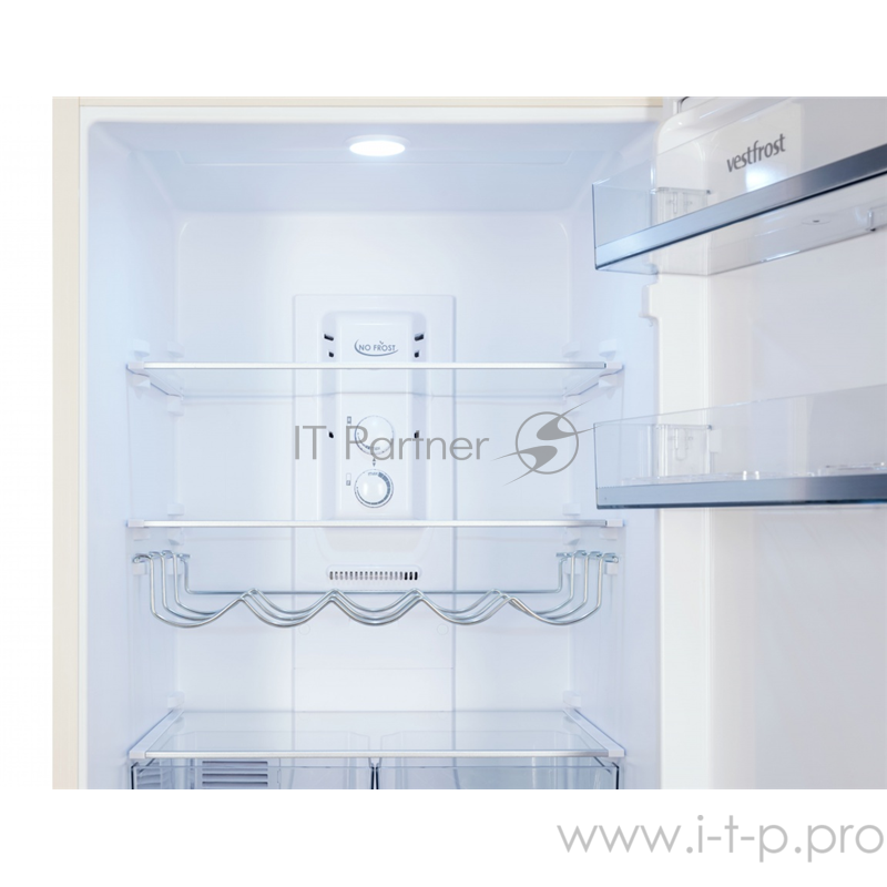 Холодильники с No Frost Vestfrost 185.5x59.5x63, объем камер 225+72, No Frost, регулировка влажности, морозильная камера снизу, бежевый