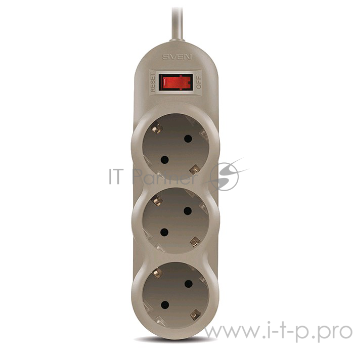 Сетевые фильтры SVEN Фильтр SF-03L 5.0 м (3 евророзетки), серый SV-015213
