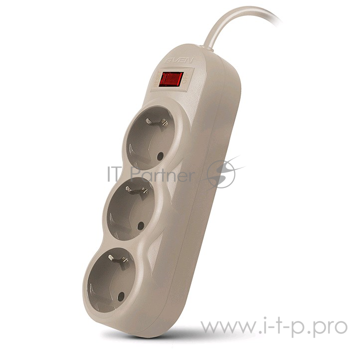 Сетевые фильтры SVEN Фильтр SF-03L 5.0 м (3 евророзетки), серый SV-015213