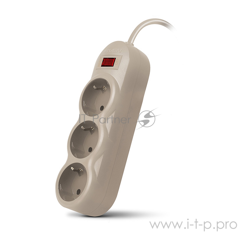 Сетевые фильтры SVEN Фильтр SF-03L 5.0 м (3 евророзетки), серый SV-015213