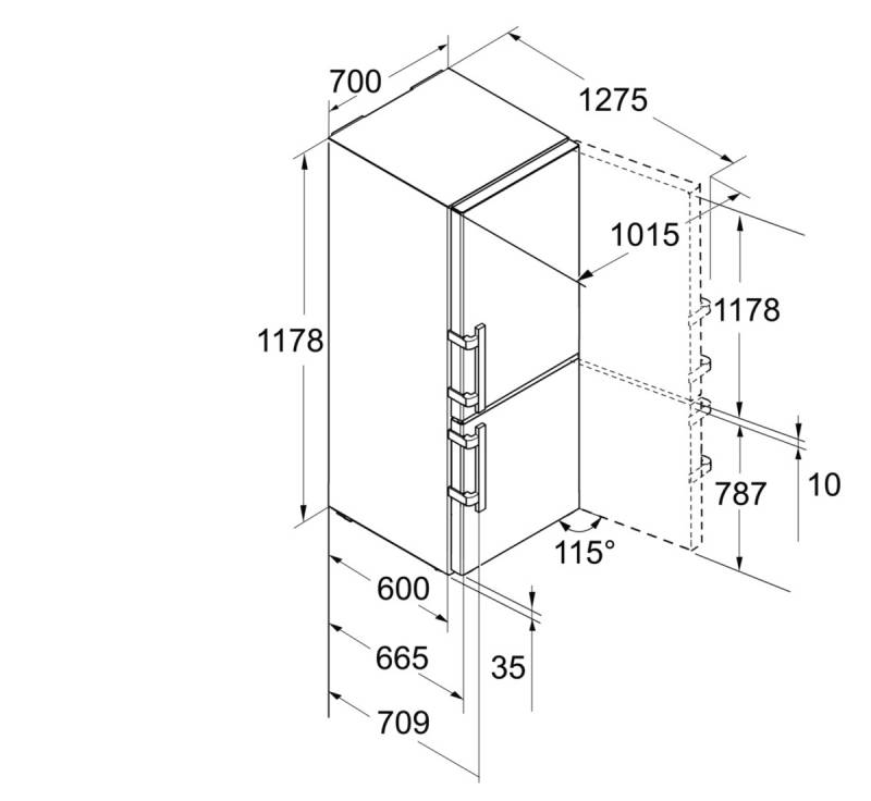 Холодильник Liebherr CBNPes 5758 нержавеющая сталь (двухкамерный)