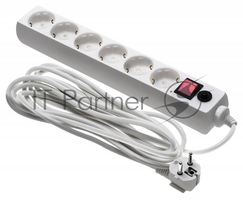 Сетевые фильтры BURO Сетевой фильтр, 6 розеток, 5 метров, (600SH-16-5-W), белый (коробка) {475263}