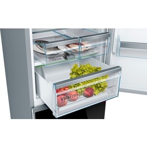 Холодильник Bosch KGN39LB31R черное стекло/серебристый металлик (двухкамерный)