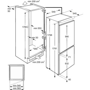 Встраиваемый холодильник Lex RBI 240.21 NF (двухкамерный)