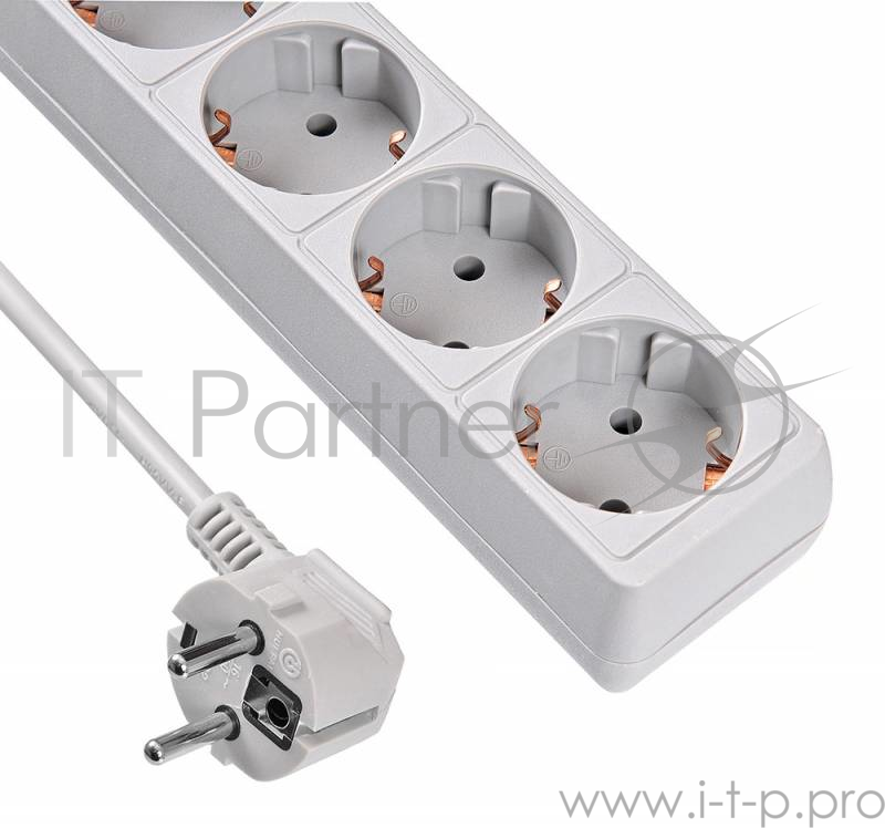 Сетевые фильтры BURO Сетевой фильтр, 5 розеток, 1.5 метра, (500SL-1.5-G), серый (пакет ПЭ) {354120}