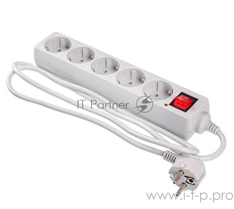 Сетевые фильтры BURO Сетевой фильтр, 5 розеток, 1.5 метра, (500SL-1.5-G), серый (пакет ПЭ) {354120}